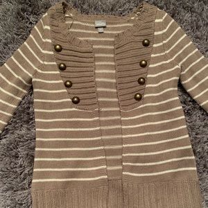 Tan and cream sweater